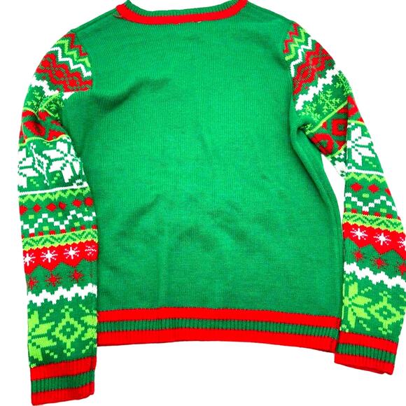 Junior Women XL 15-17 Red Green Not Another Ugly Sweater Christmas Holiday Party - Picture 3 of 9